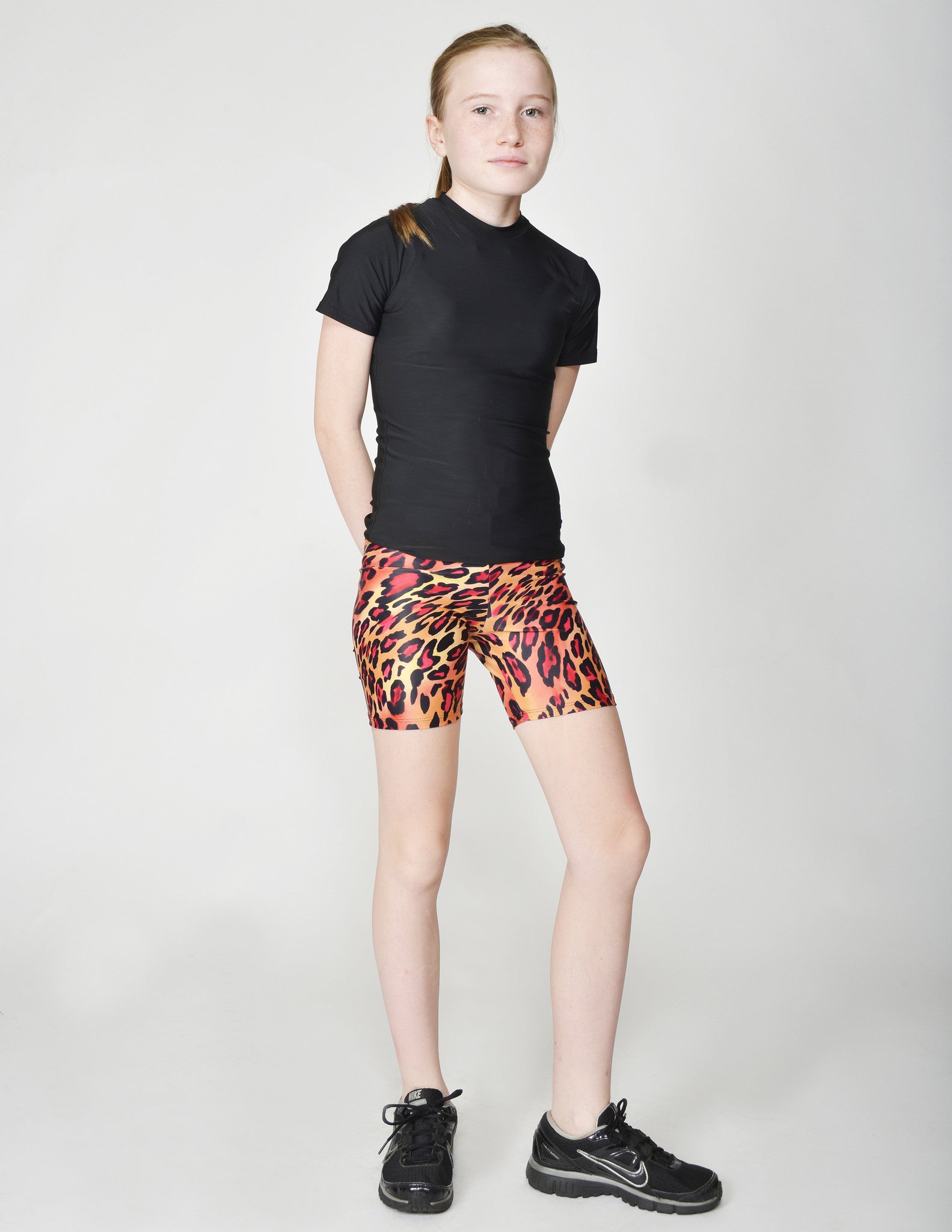 Leopard print spandex shorts